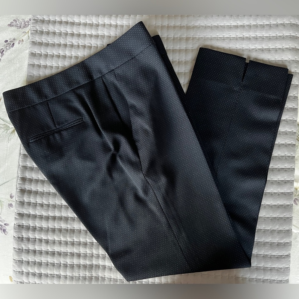 Ann Taylor Devin Fit Navy with White Dots Ankle Pants